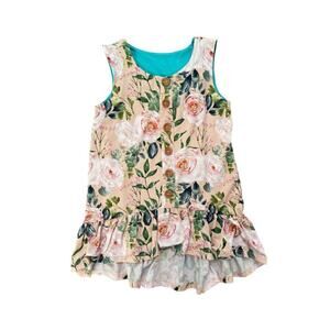 Posh Peanut Harper Henley Floral Hi Lo Dress 2T NWT